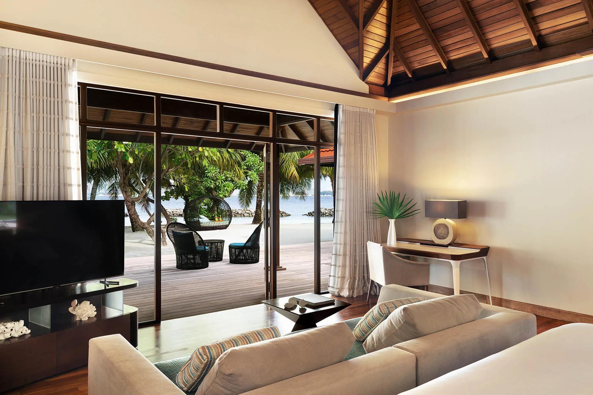 The Two Bedroom Kurumba Residence, the resort's largest villa category, on the beachfront