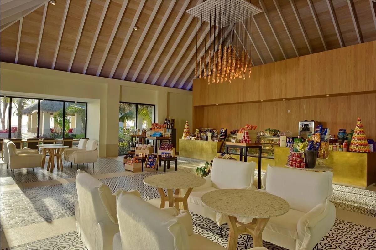 Deli's boutique counter, stocked with snacks, wine and pantry goods