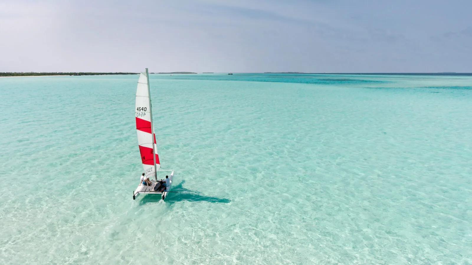 Watersports equipment set up at Soneva Jani's Water Sports Champa