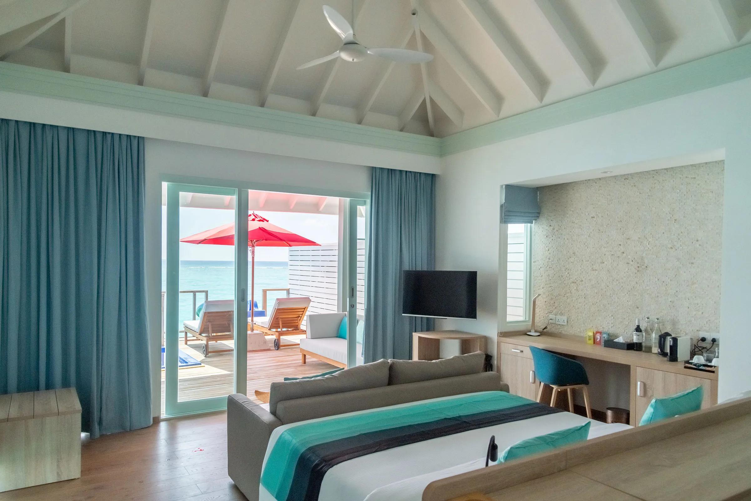 Water Villa with Pool and Slide, overwater at Siyam World