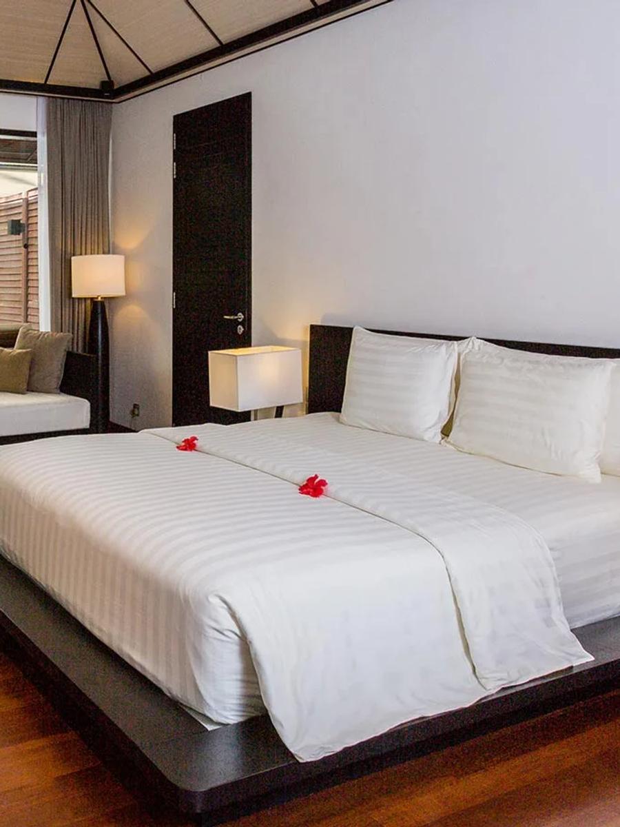 The interior of a Beach Villa at Lily Beach Resort & Spa