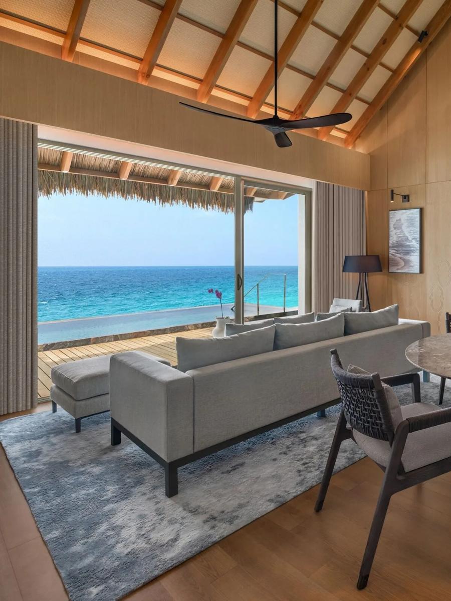 The living room of a two-bedroom Beach Pool Villa