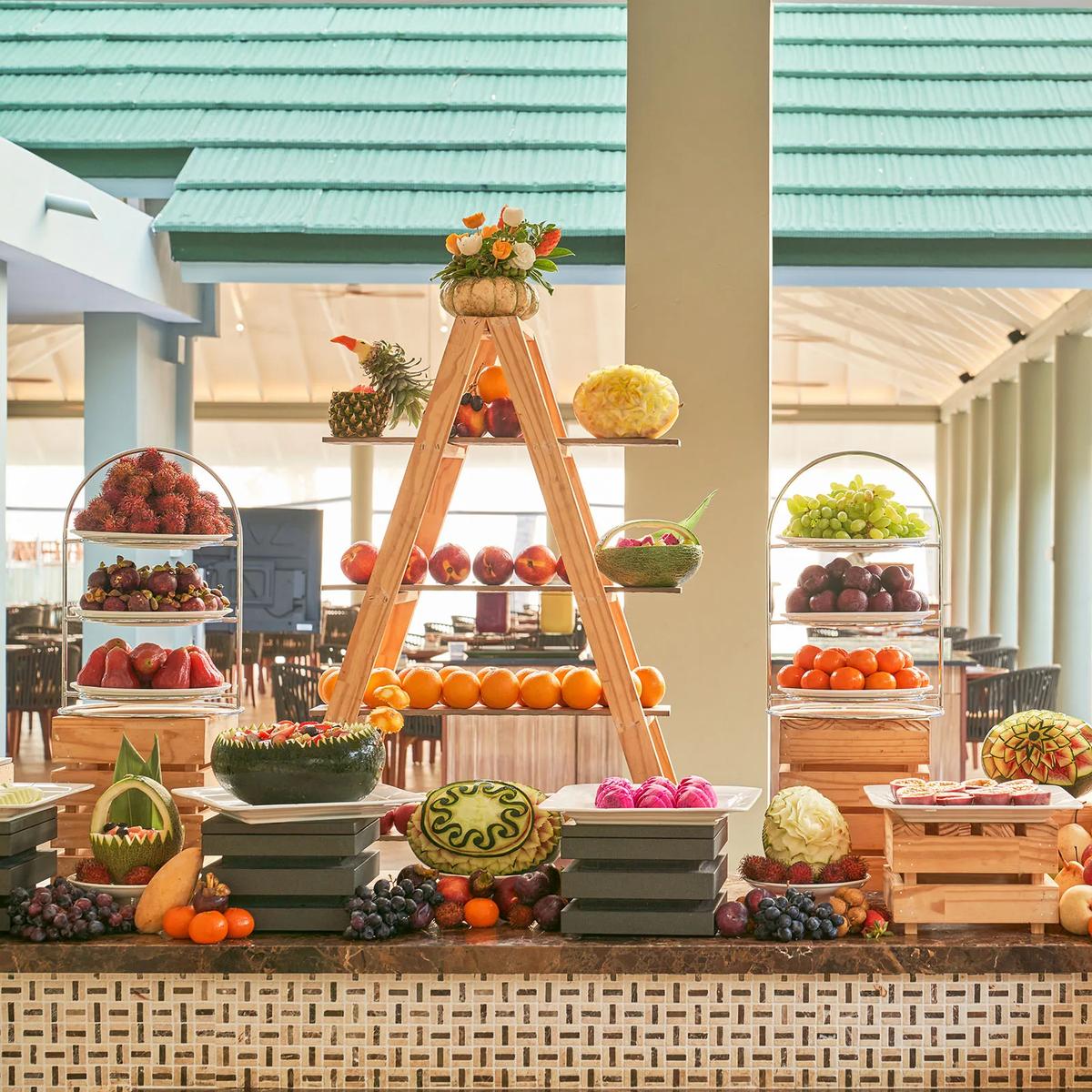 The buffet spread at Tempo, Siyam World's all-day dining restaurant