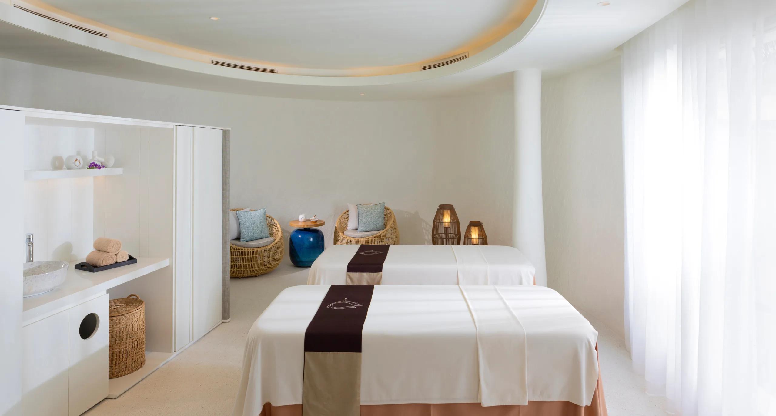 A couple's treatment room at Spa Cenvaree