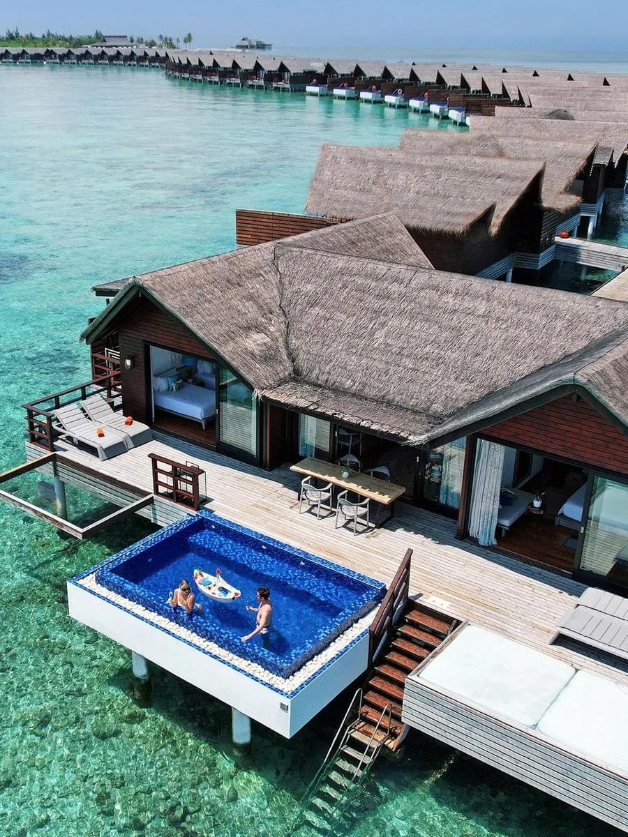 The Grand Residence, the resort's two-bedroom overwater residence