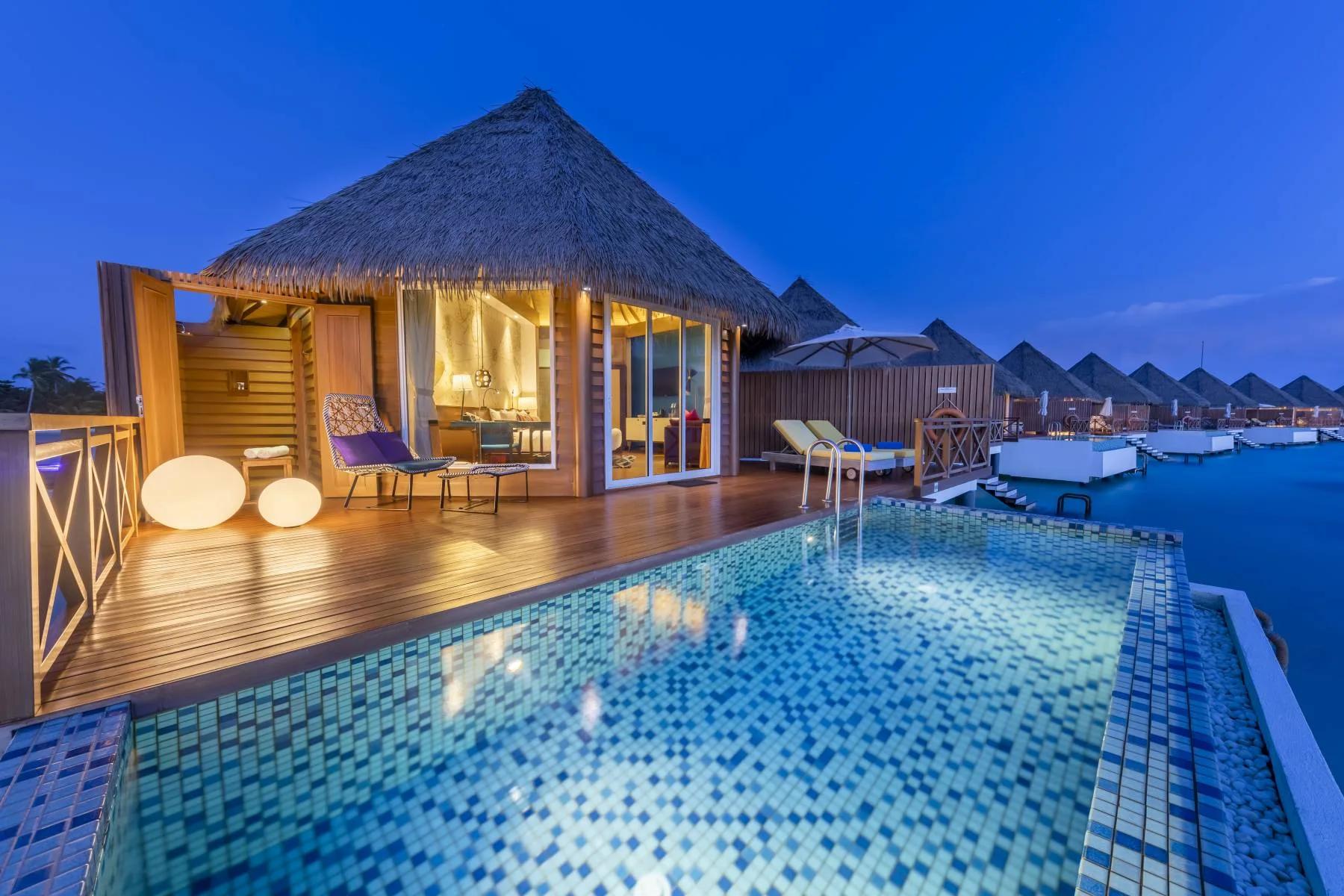 Research photography shared with the Overwater Sunset Pool Villa — the official site has no dedicated gallery for the Overwater Reef Pool Villa category