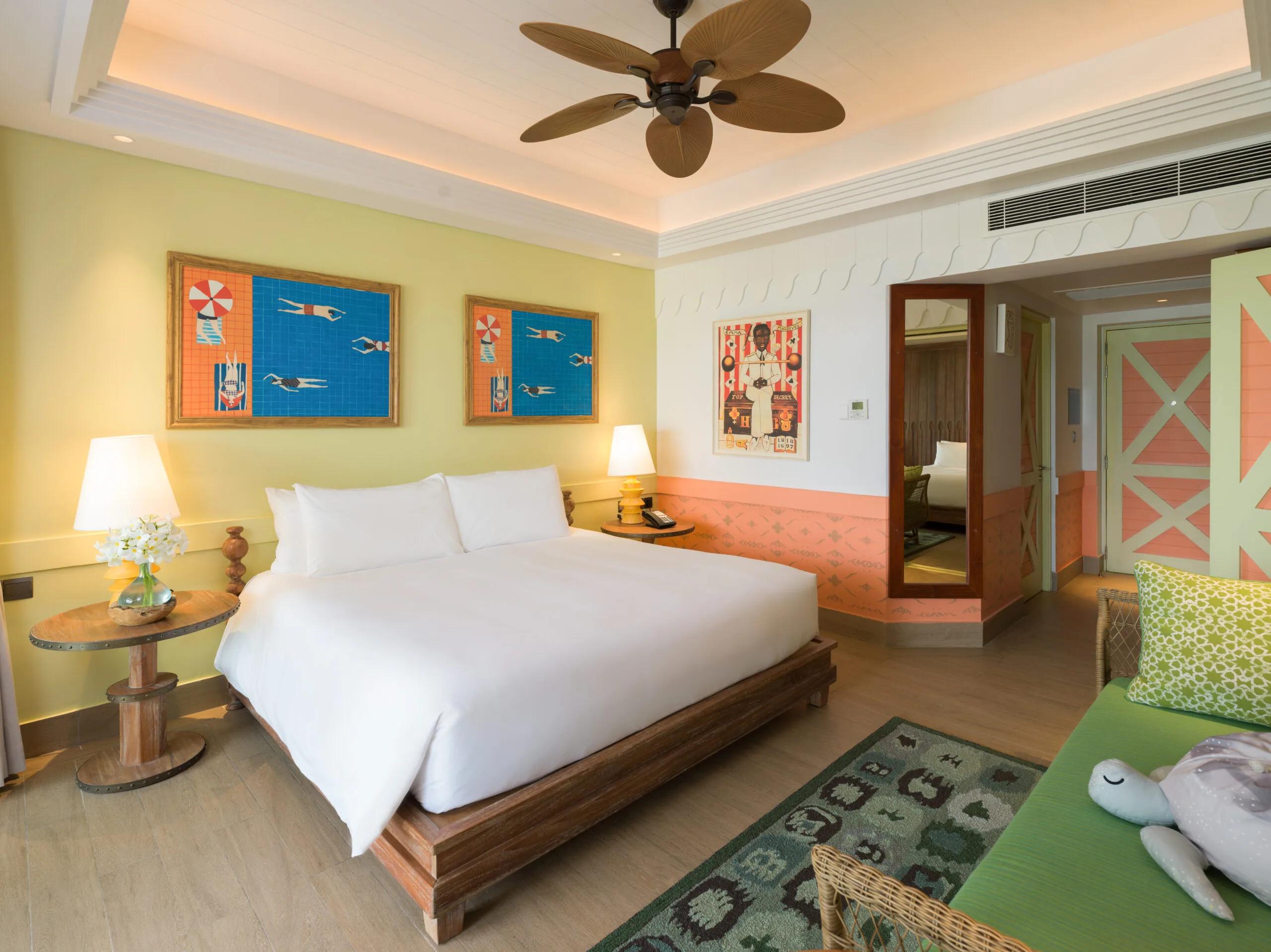 Bedroom in the 2 Bedroom Family Beach Room at SAii Lagoon Maldives