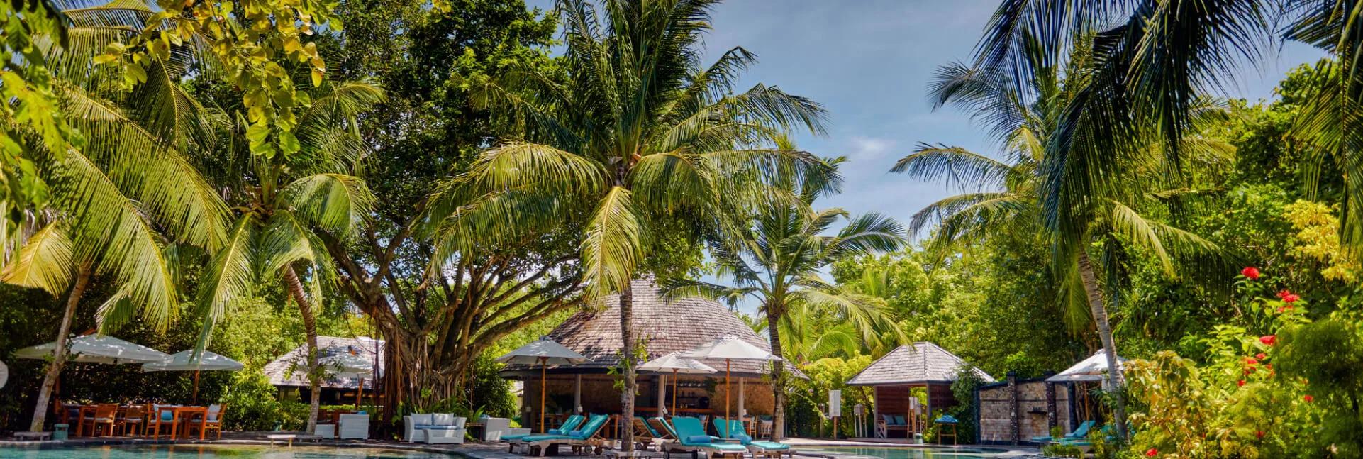 Andiamo Bistro and Pool at JA Manafaru, a Mediterranean-Italian restaurant beside the main swimming pool