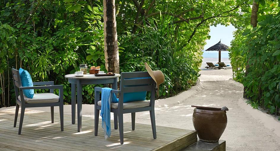 Marine-themed interior of a Sunrise Beach Villa, with terrazzo detailing
