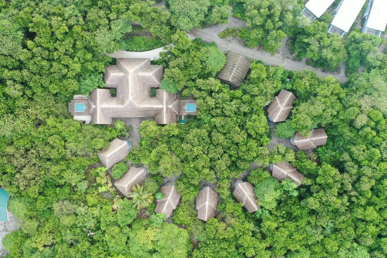 An aerial view of Xanadu Spa at Ifuru Island Maldives