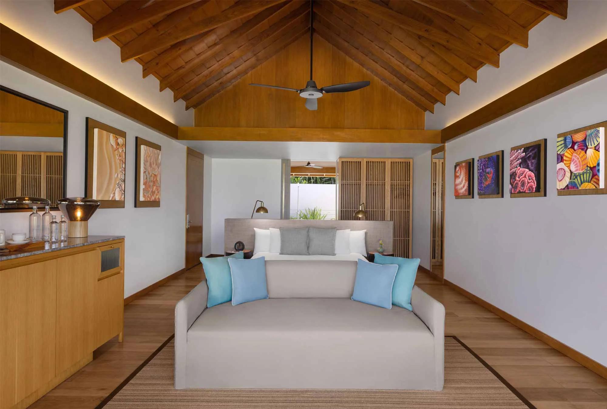 A Beach Villa's walk-in, open-air 'under the stars' shower