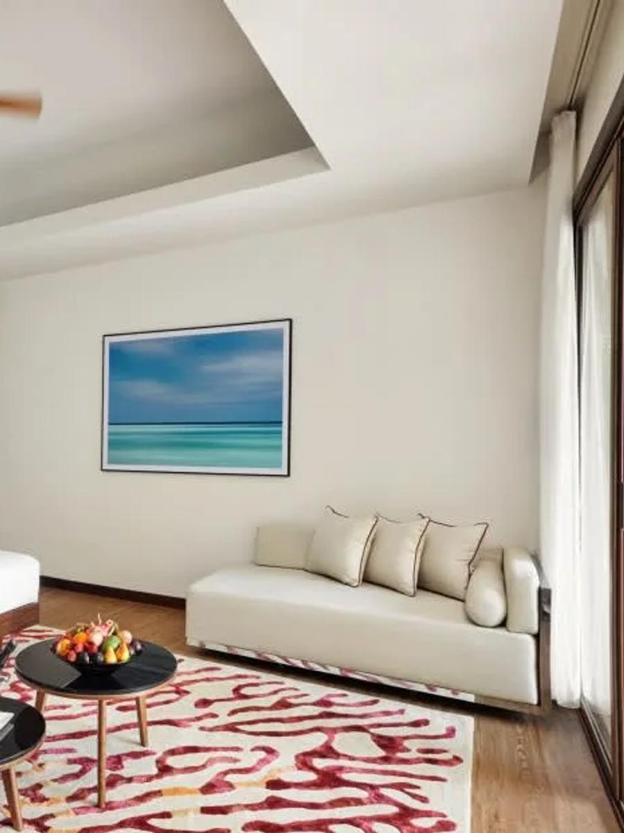 Master bedroom of a Deluxe Family Beach Pool Villa at Niyama
