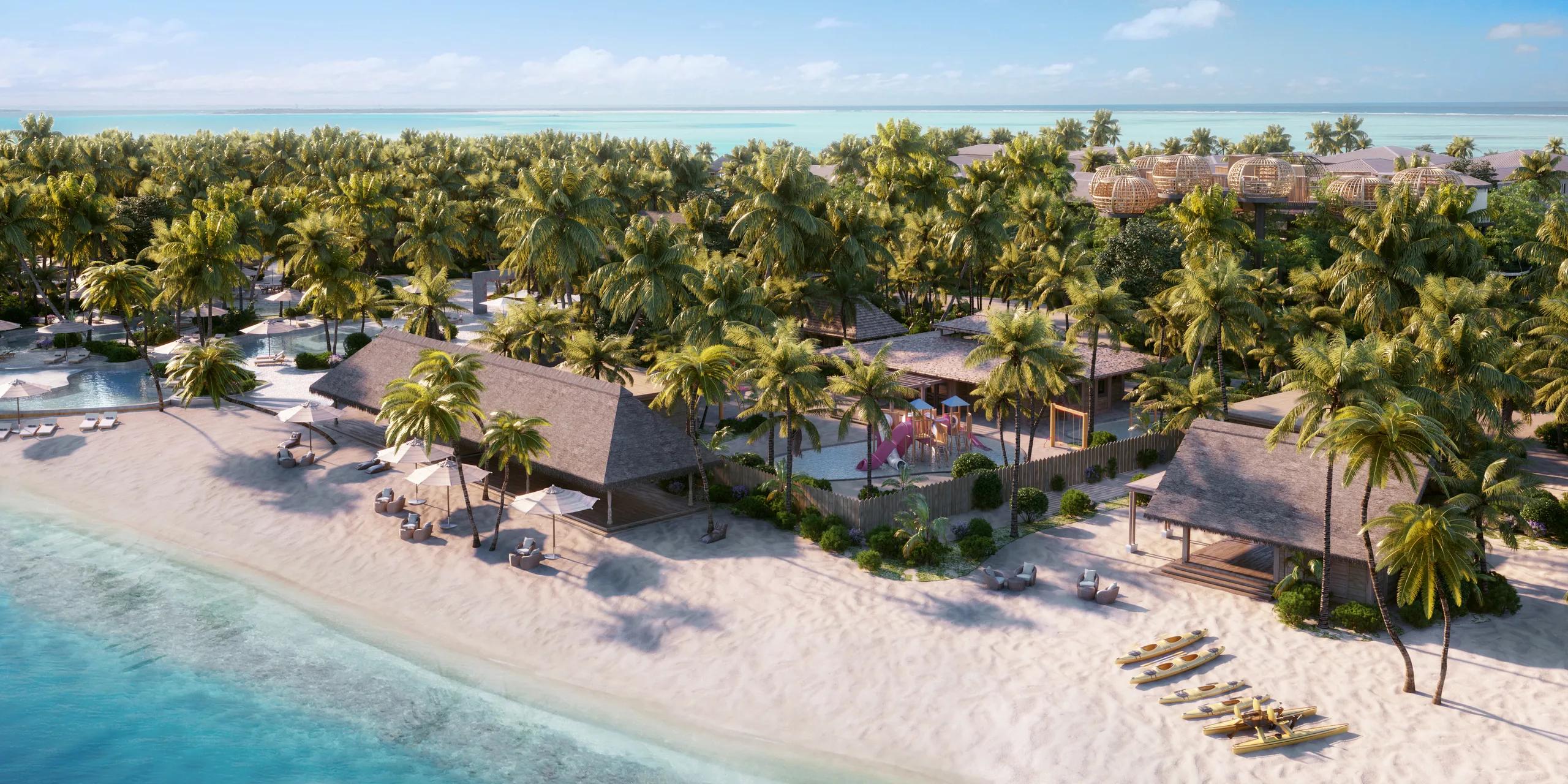 A beachfront activity area for The Stars Club, Waldorf Astoria Maldives Ithaafushi's kids' club