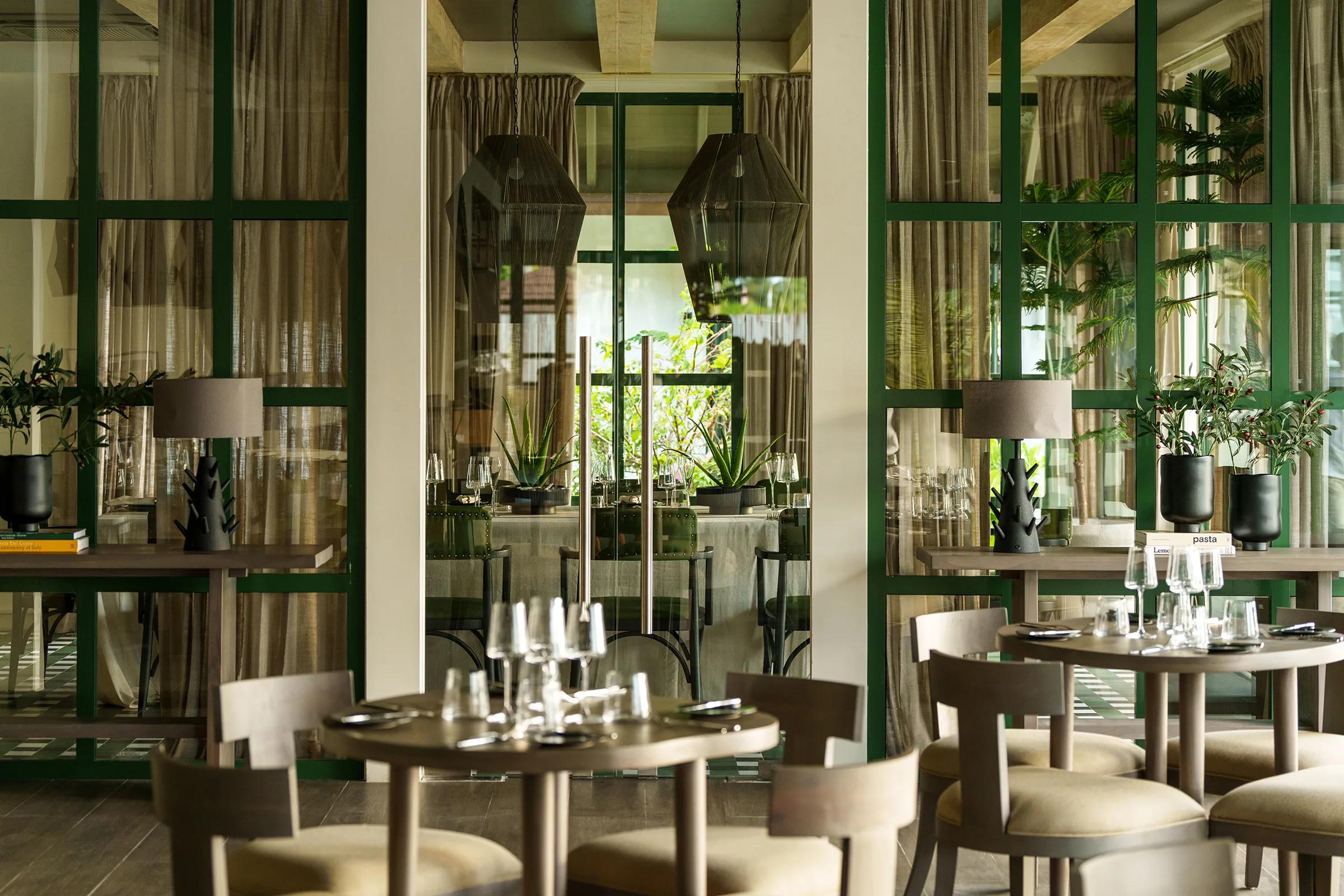 Interior dining room at Milano, the Italian restaurant on Romance Island