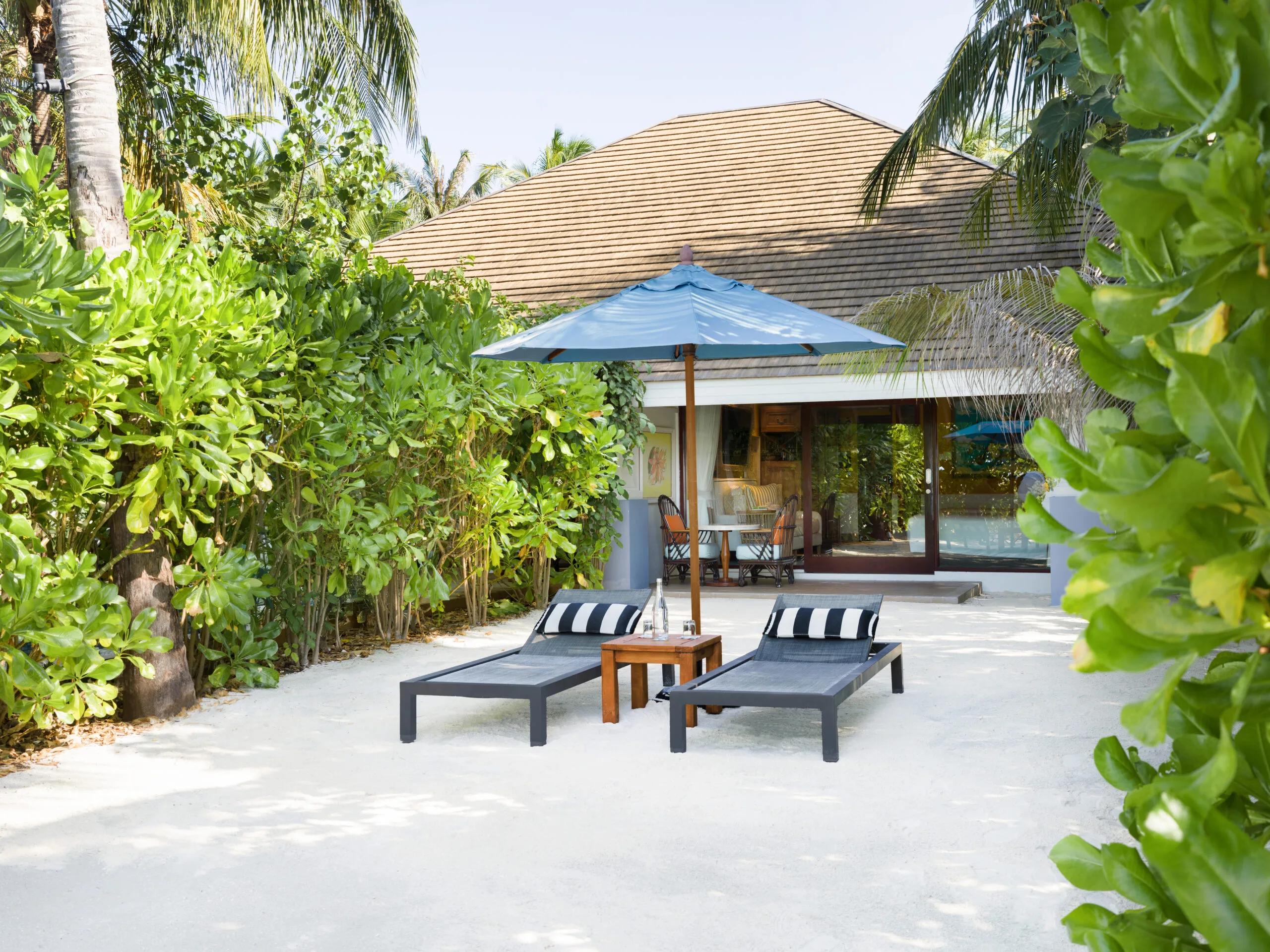 Beach view from the Beach Villa at SAii Lagoon Maldives