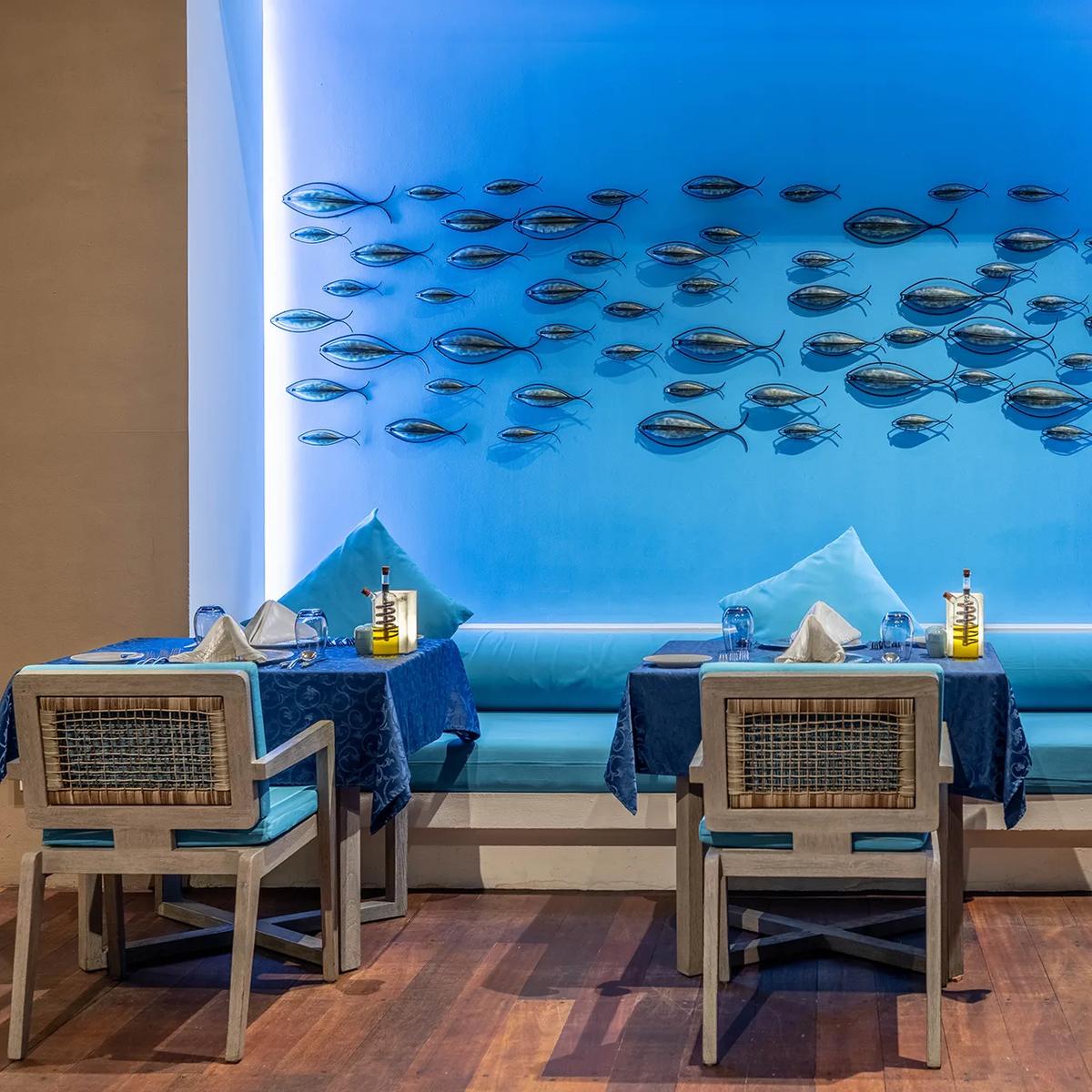 Interior of Azzurro Restaurant & Bar at Angsana Velavaru