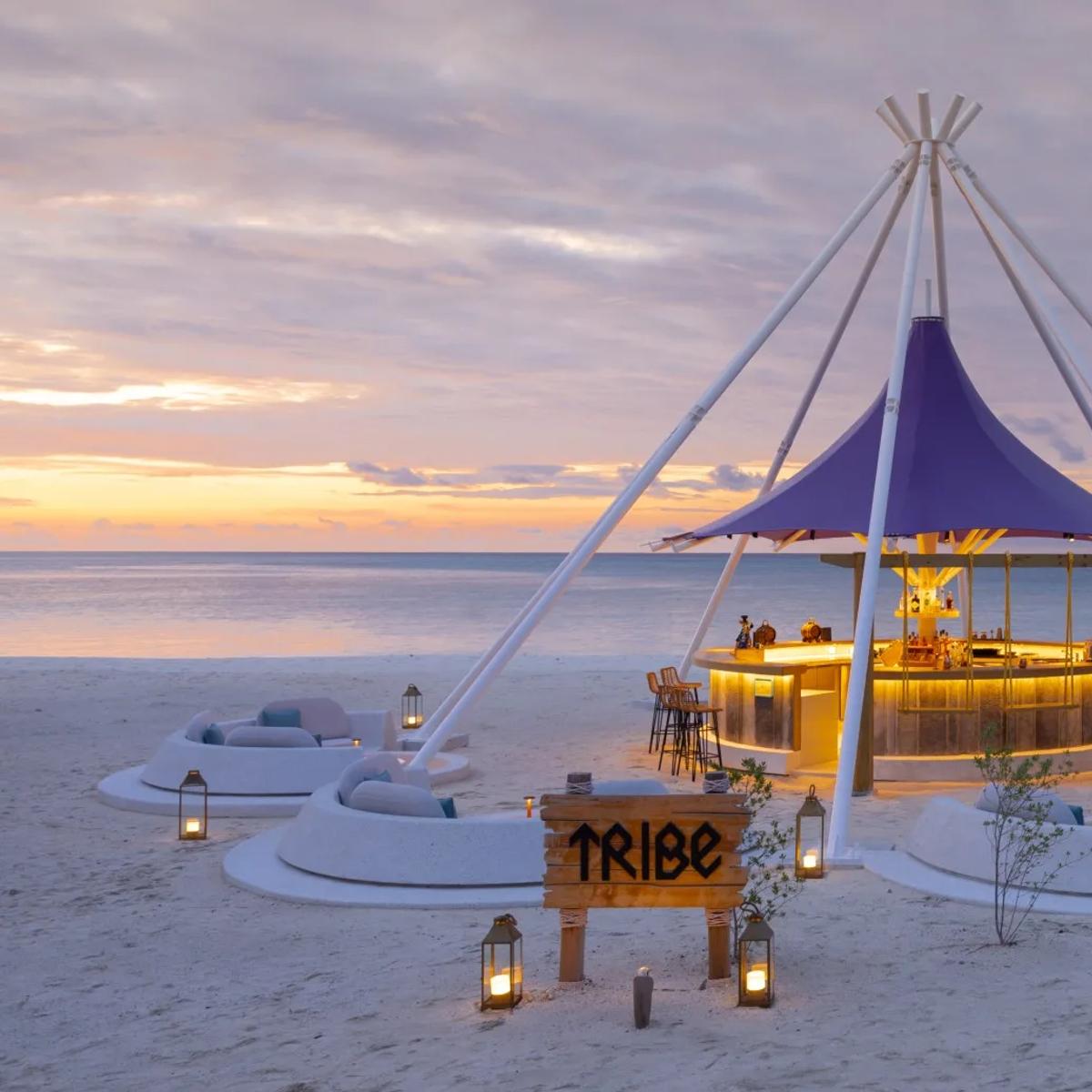 Tribe, the sunset cocktail bar and lounge at Avani+ Fares Maldives Resort
