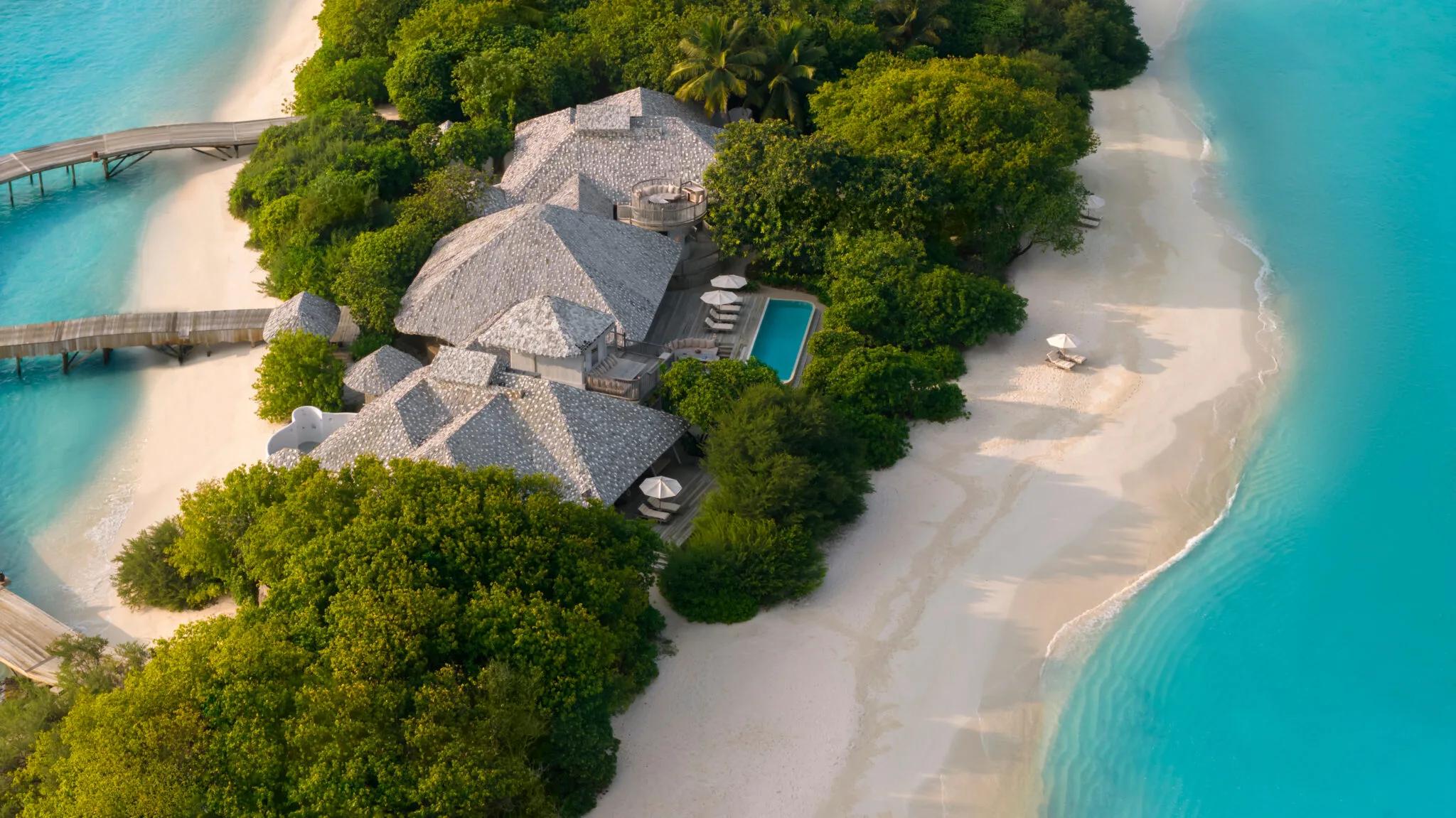 The Two-Bedroom Beach Pavilion at Soneva Secret, the resort's largest villa