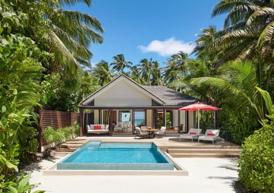 Exterior view of a Family Beach Pool Villa at Niyama, with its private pool