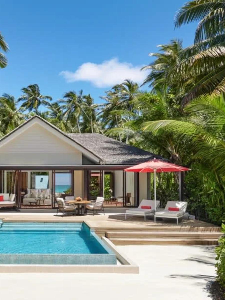 Exterior view of a Family Beach Pool Villa at Niyama, with its private pool