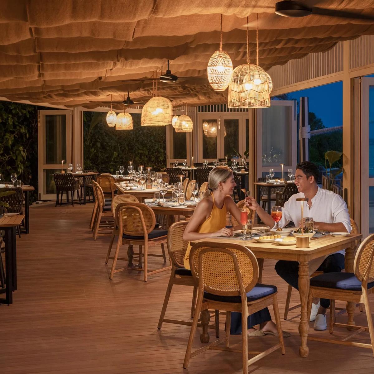 Riviera's tapas bar and beachfront seating area