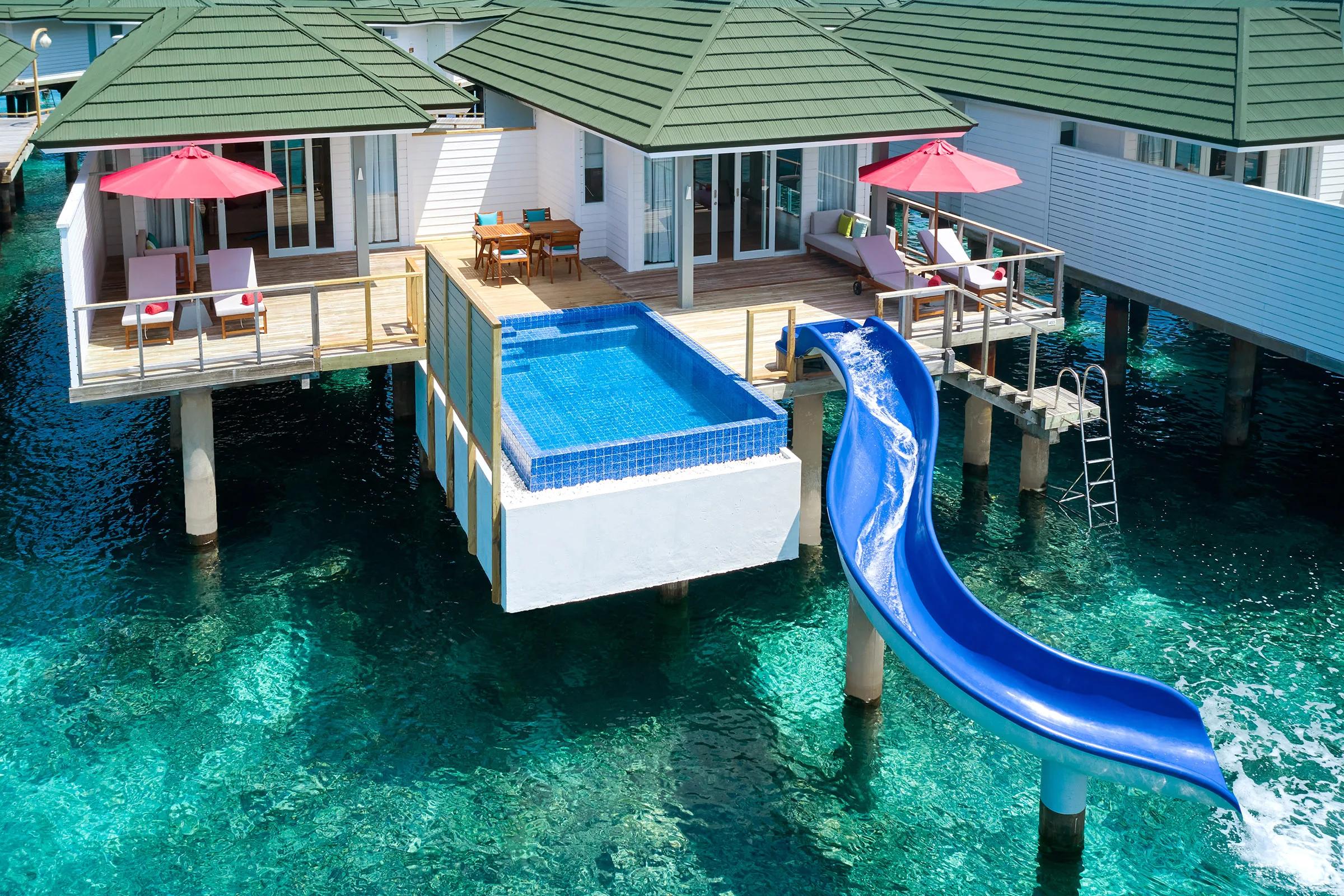 Two Bedroom Lagoon Villa with Pool and Slide, exterior view at Siyam World