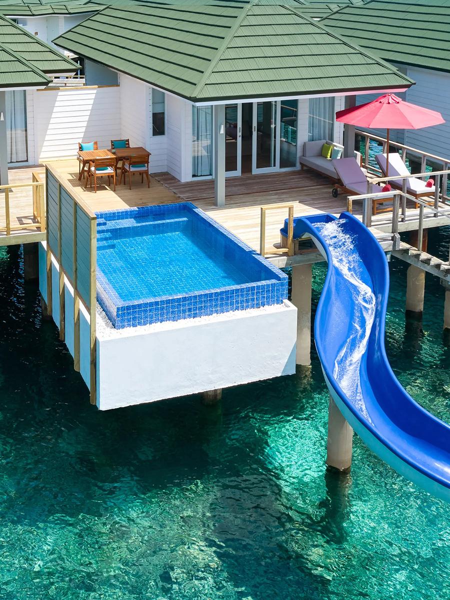 Two Bedroom Lagoon Villa with Pool and Slide, exterior view at Siyam World