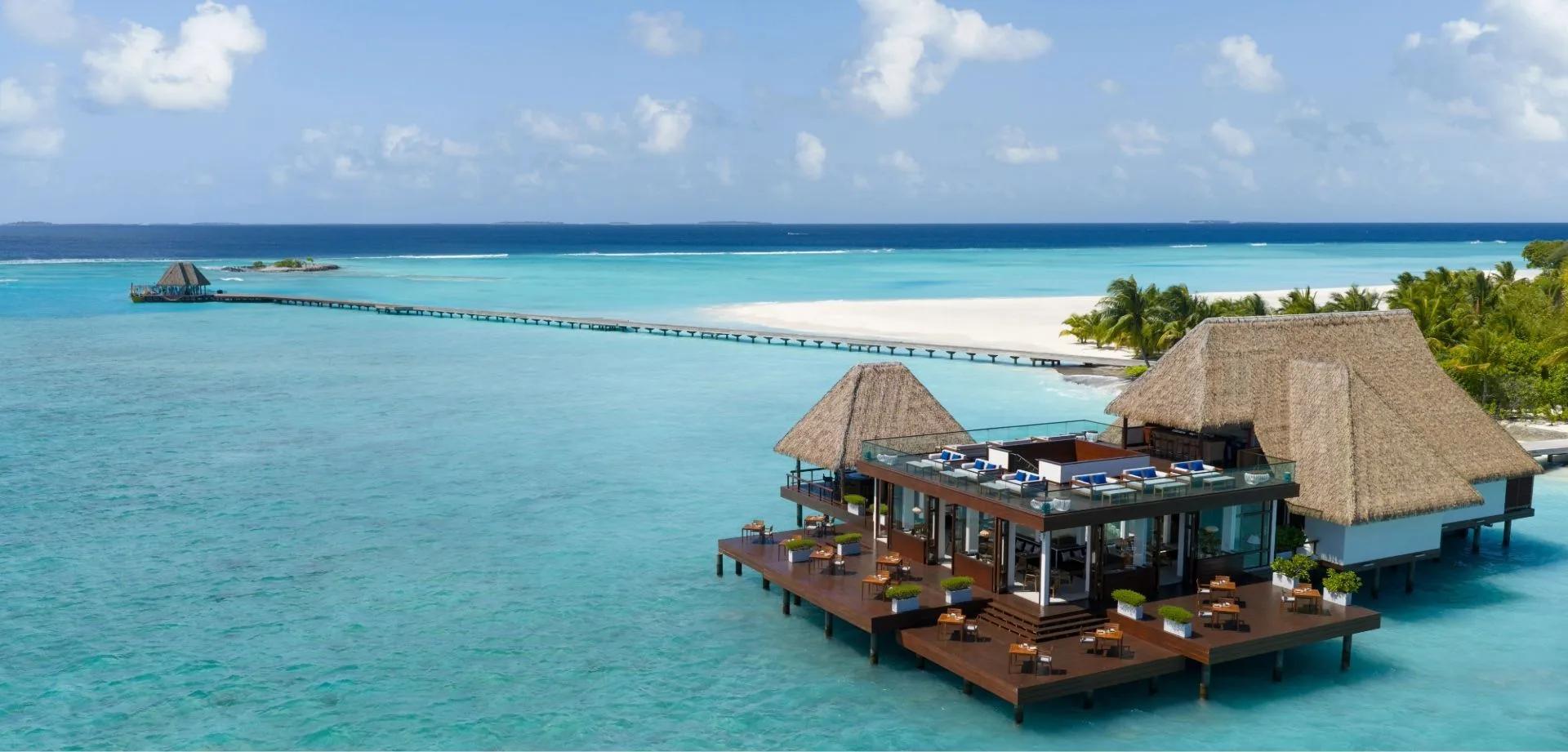 Ambula, the resort's overwater Sri Lankan and Maldivian dining room