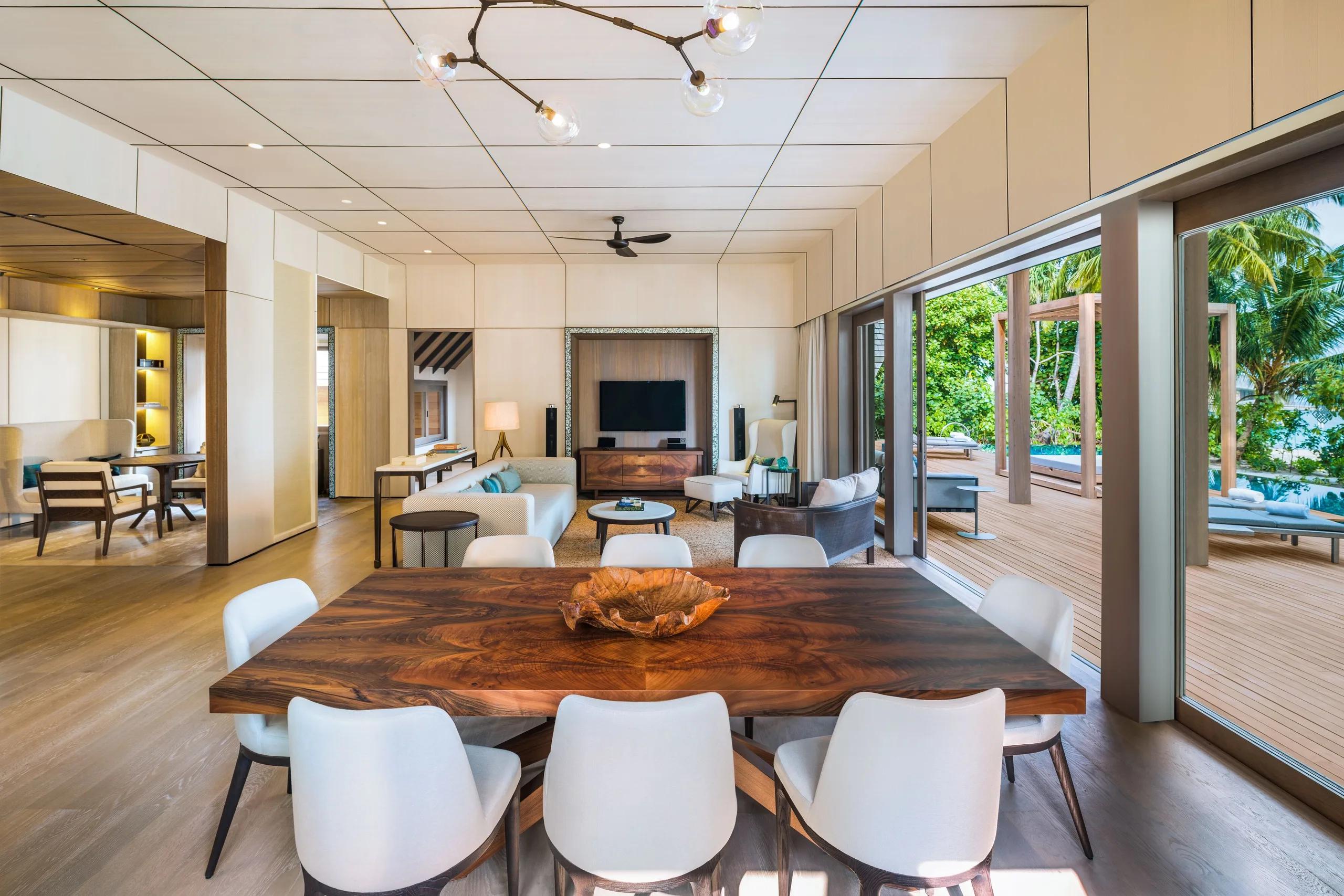 A bedroom suite within the Caroline Astor Estate, the resort's three-bedroom beachfront estate