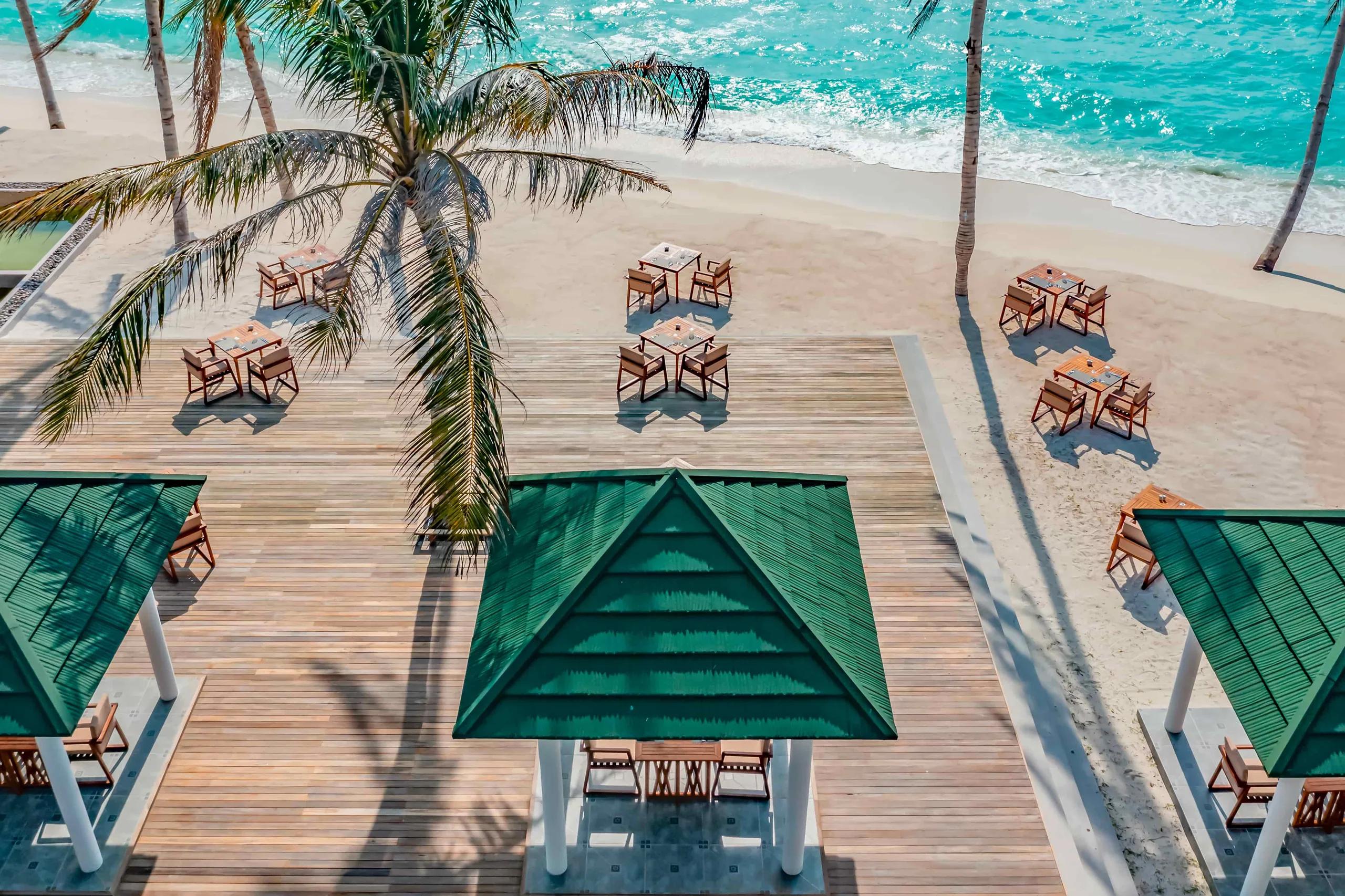 The Wahoo Grill's beachfront dining room at Siyam World