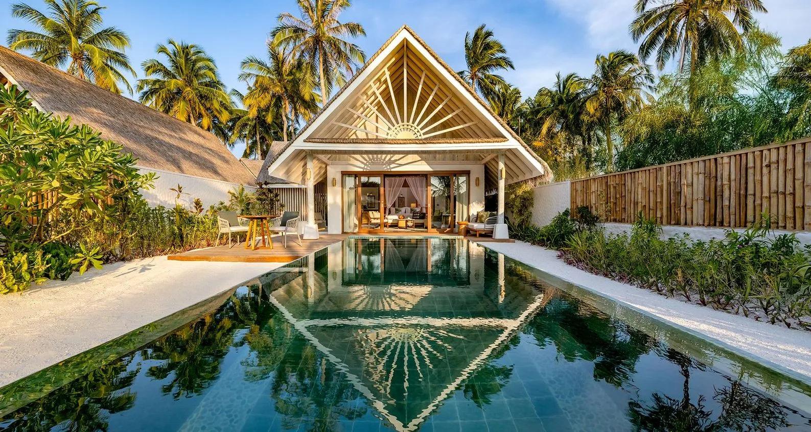 A Beach Pool Villa at RAH GILI Maldives, set in a beachfront garden with a private pool