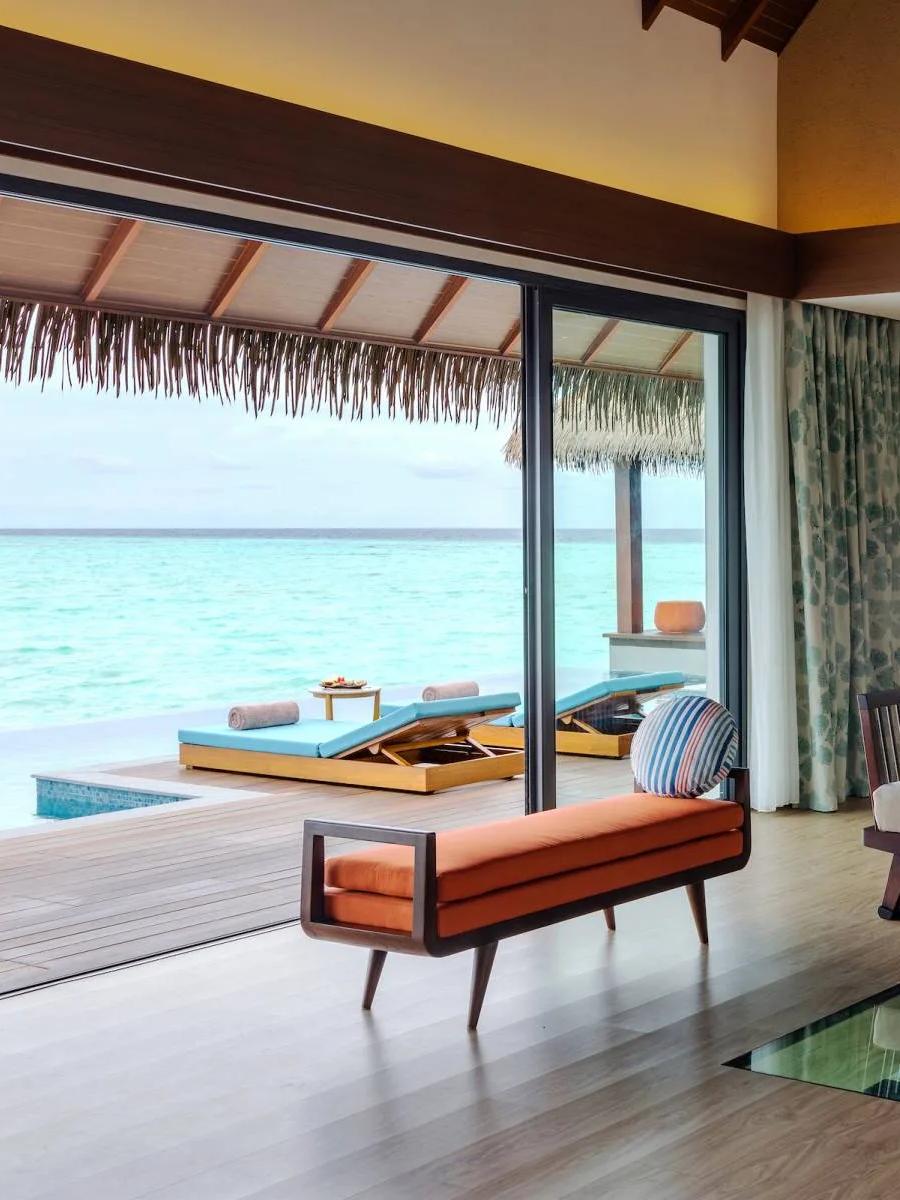 The living area inside a Two Bedroom Ocean Pool Villa