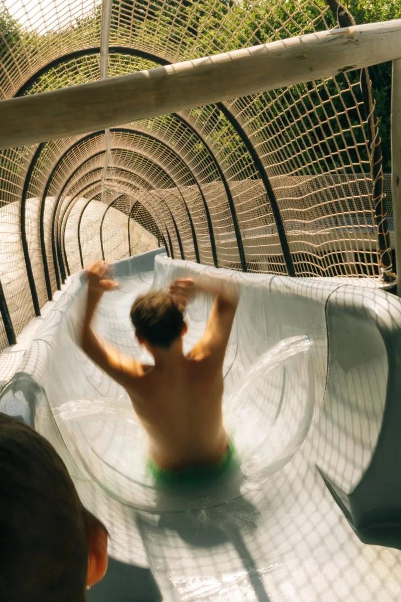The slide inside The Den, Soneva Jani's children's club