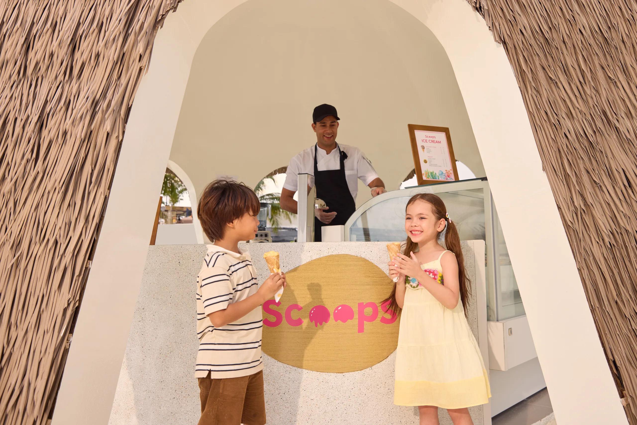 Scoops, the resort's ice cream and snack parlour