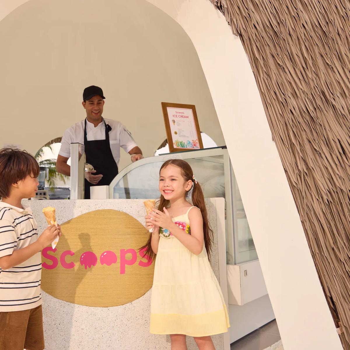 Scoops, the resort's ice cream and snack parlour