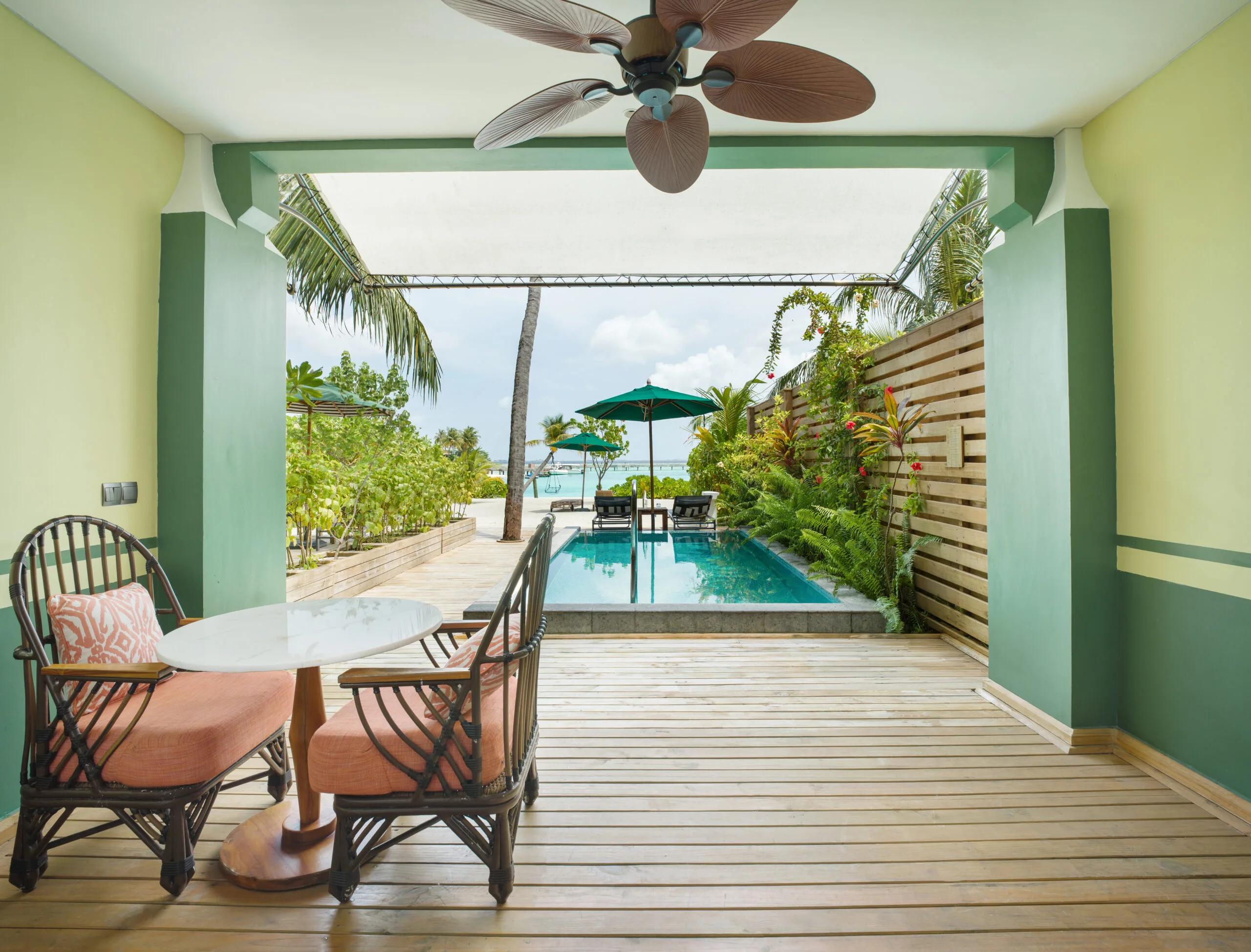 Private pool area of the Beach Room with Pool at SAii Lagoon Maldives