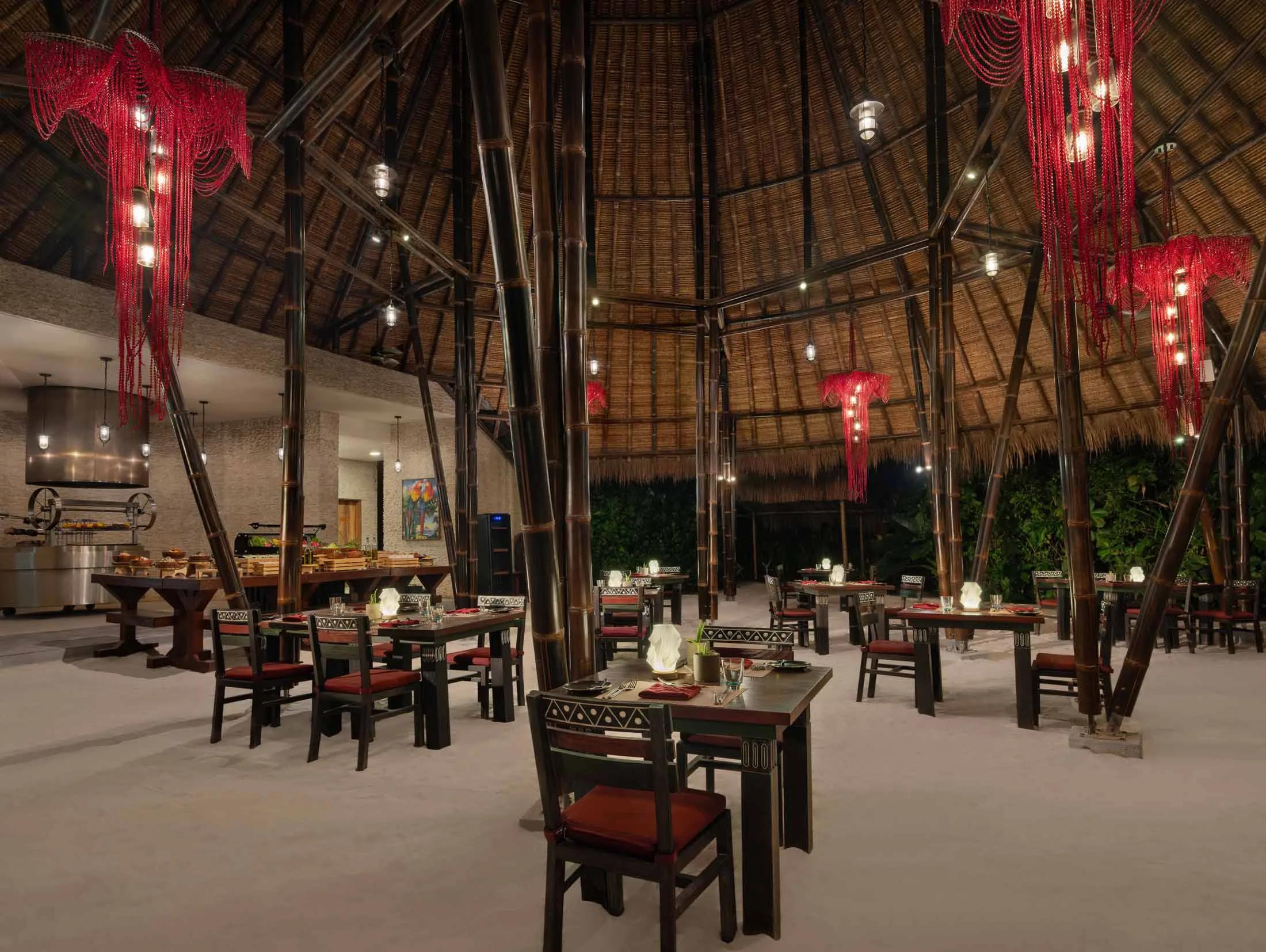 Amazònico Restaurant's dining room, set for a Latin American dinner