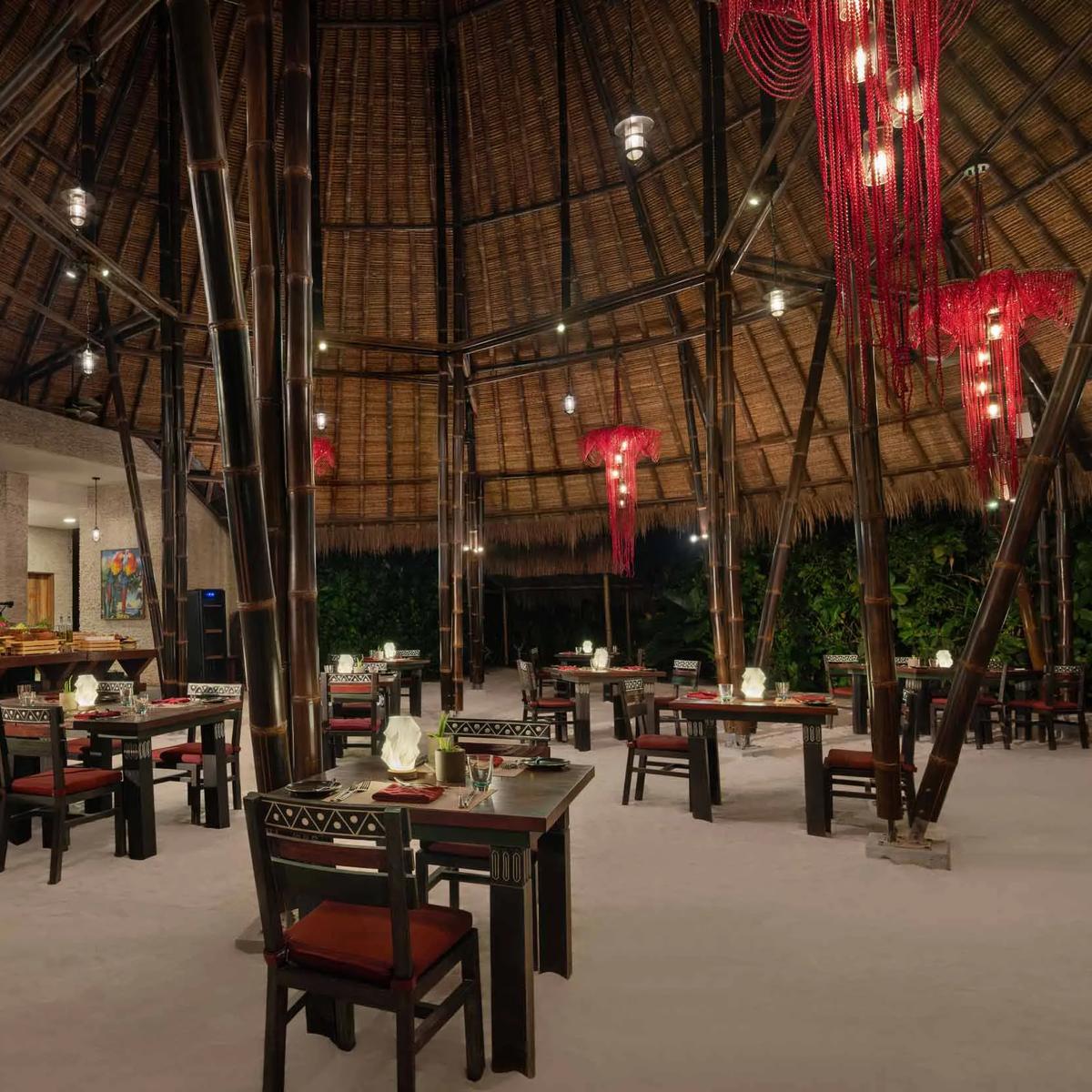 Amazònico Restaurant's dining room, set for a Latin American dinner