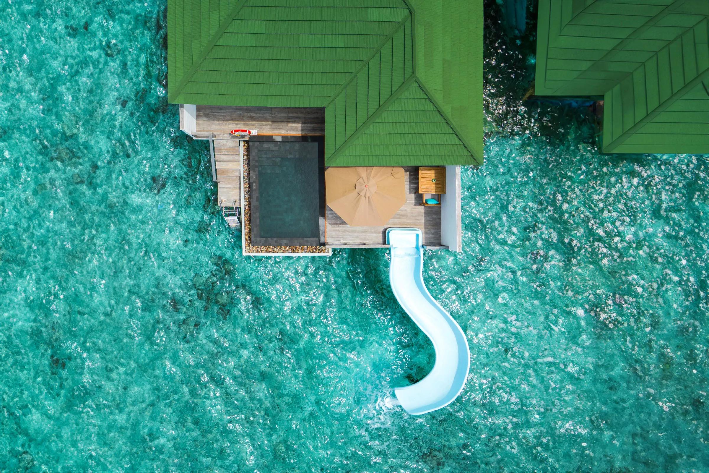 Lagoon Villa with Pool and Slide's pool, seen from above at Siyam World