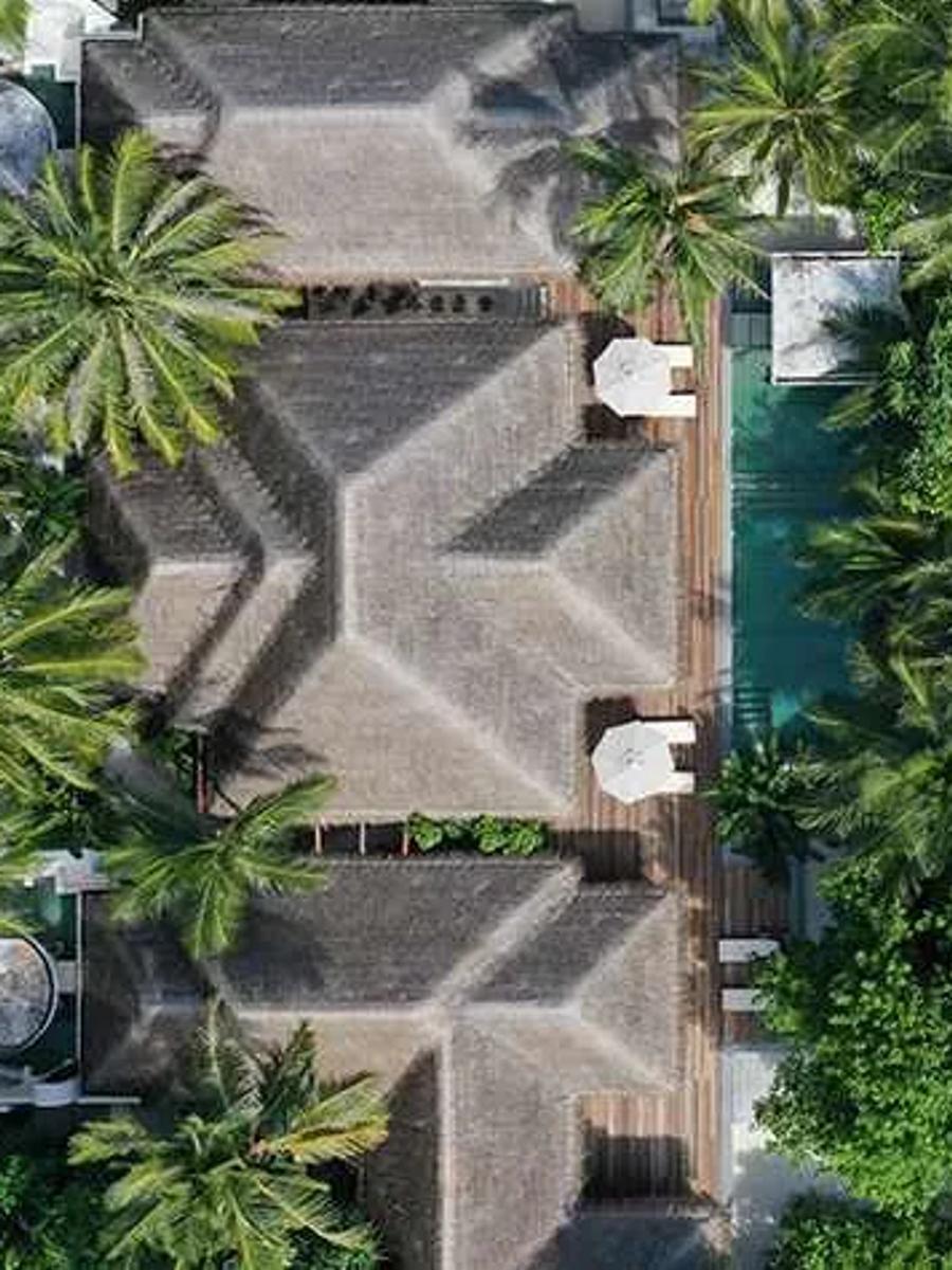 Exterior of a Two Bedroom Beach Pool Residence at Anantara Kihavah Maldives Villas