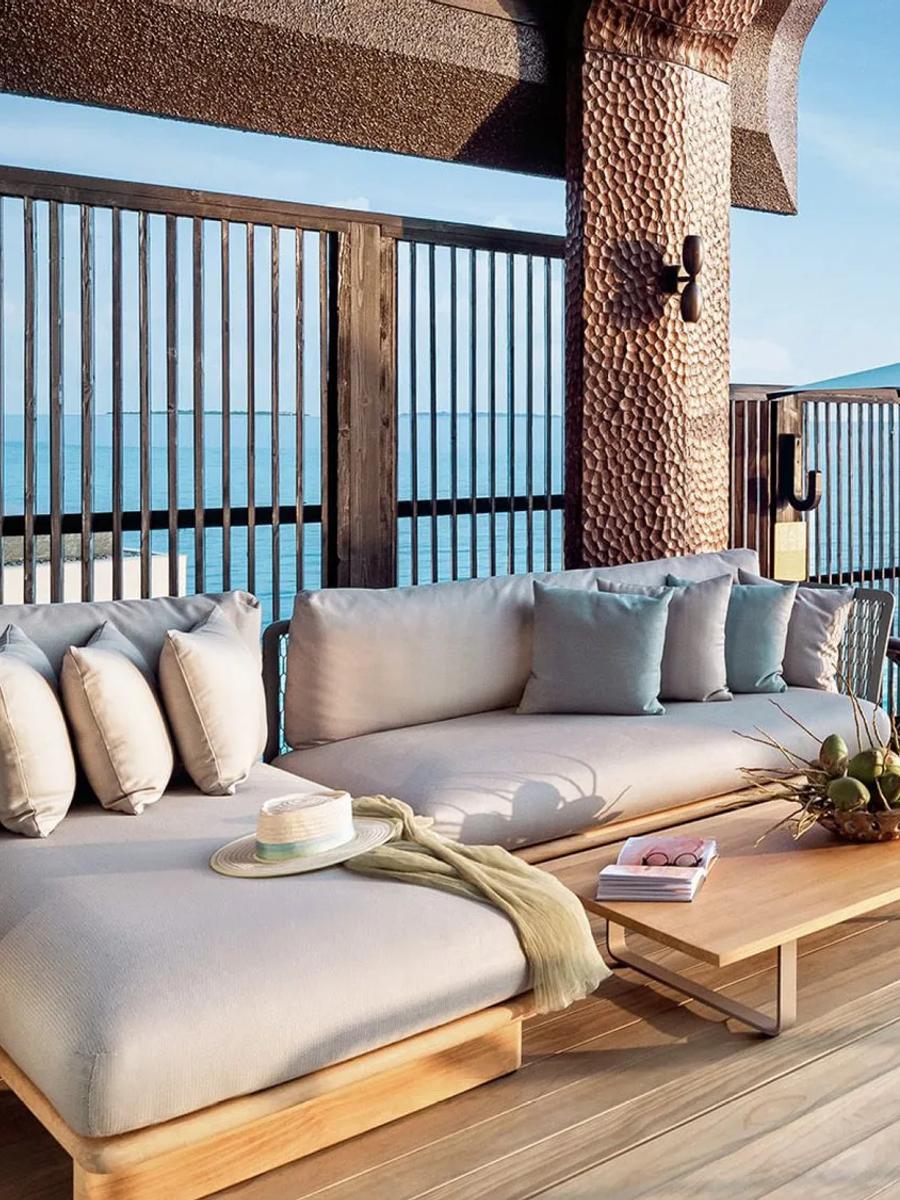 Sun deck of a Two Bedroom Ocean Pool Villa at Joali Being, with direct lagoon access