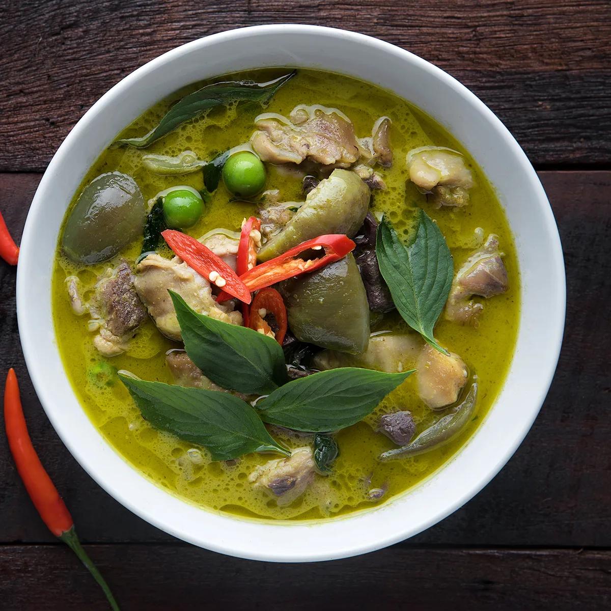 Shared Thai dishes served at Baan Huraa, Anantara Dhigu's overwater Thai restaurant