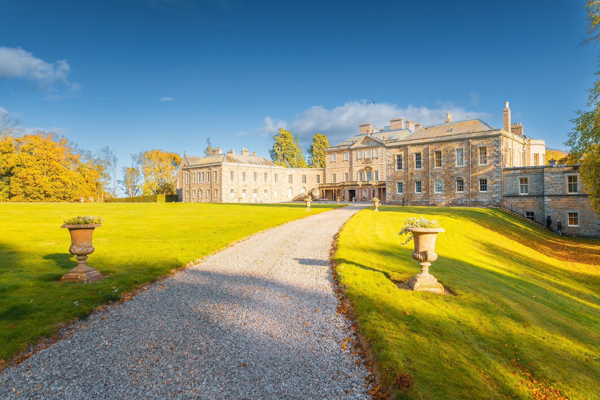 🤍 Directory Spotlight • Haddo House🤍 Located near Ellon in Aberdeenshire, Haddo  House NTS is a grand and elegant stately home, surrounded by a beautiful  terrace garden with colourful and geometric flower, image size:2000x1333