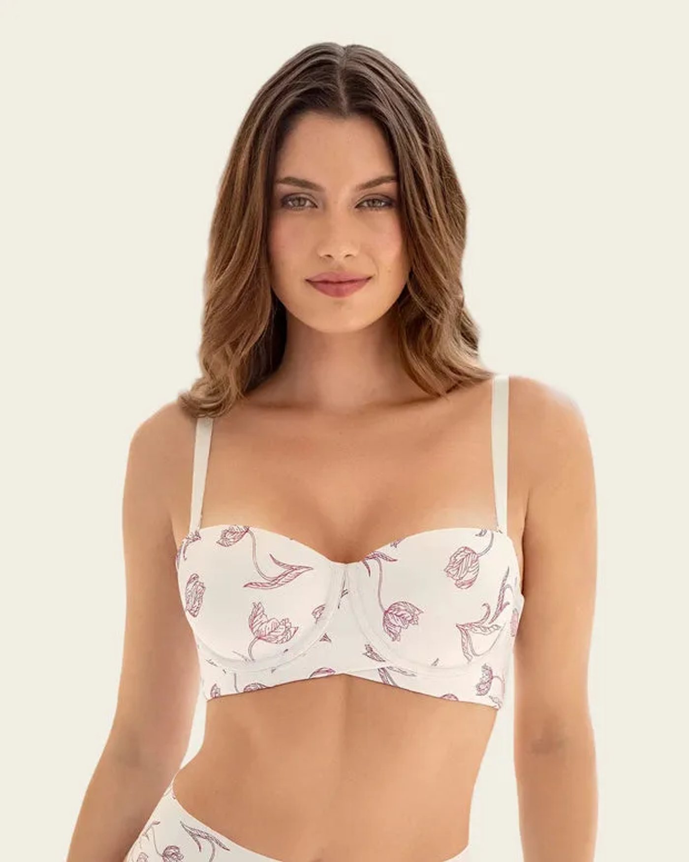 Brasier strapless ideal para busto mediano y grande · Ref. 091151 · Estampado Flores