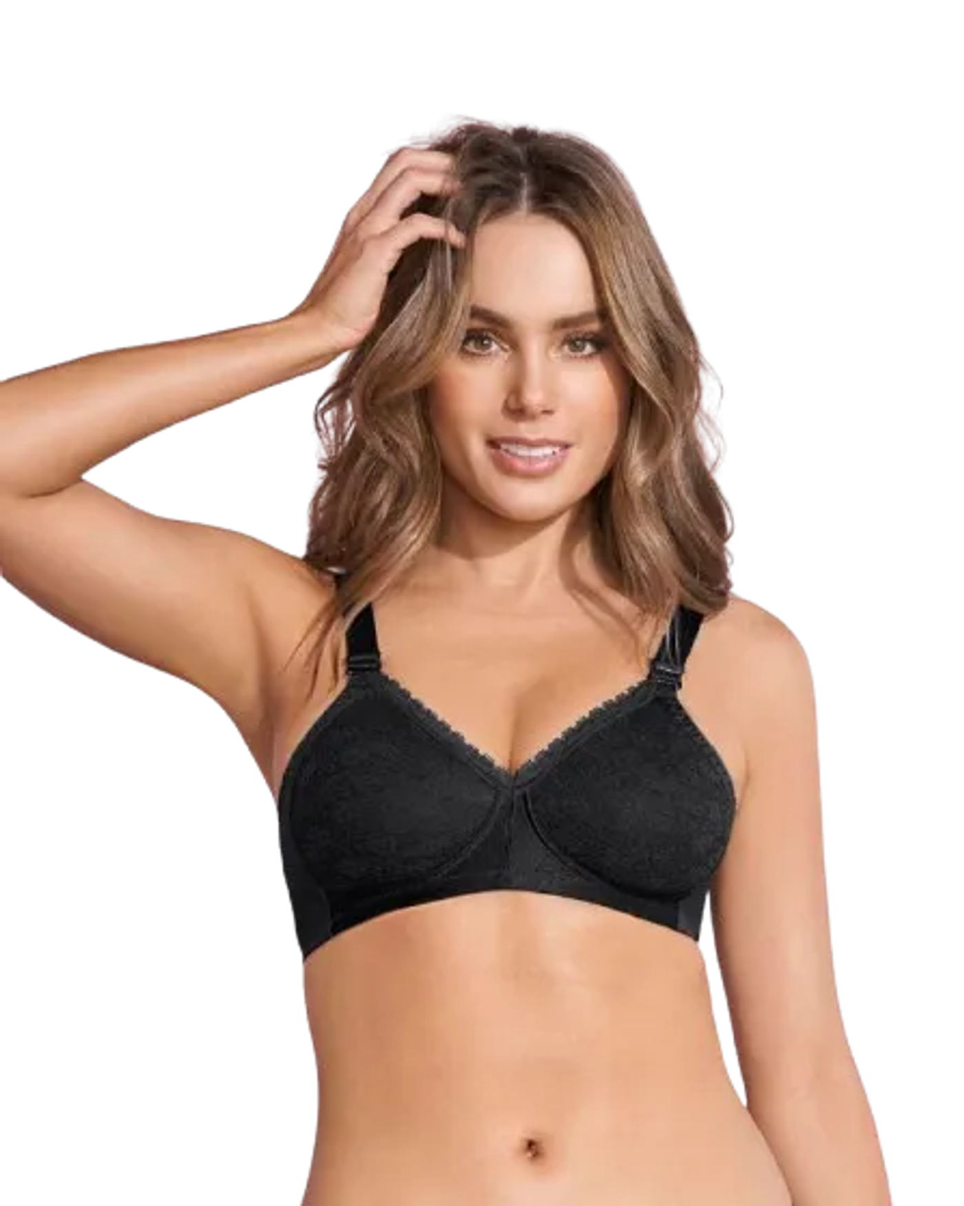 Brasier clásico sin arco con copas en encaje · Ref. 1176 · Negro