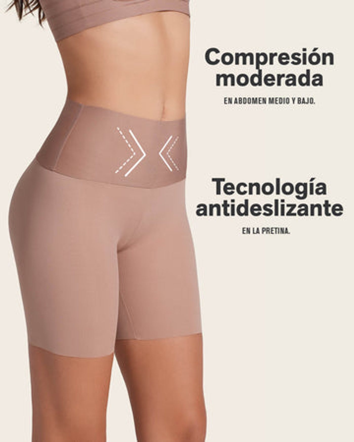 Short de control moderado con fajón antideslizante · Ref. 12970