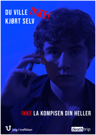 En gutt snakker i telefonen