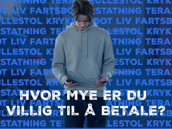 Gutt på plakat med tekst