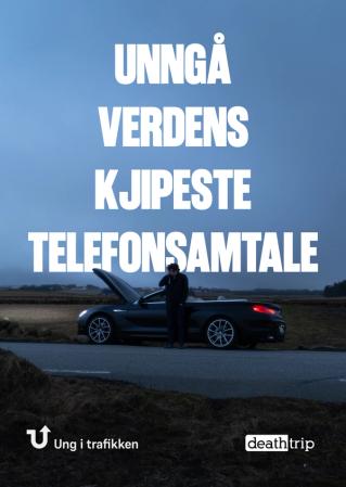En person står vedsidenav en ødelagt bil og snakker i telefonen. Tittel på plakat sier "cooked", etterfulgt av besrivelsen av ordet. 