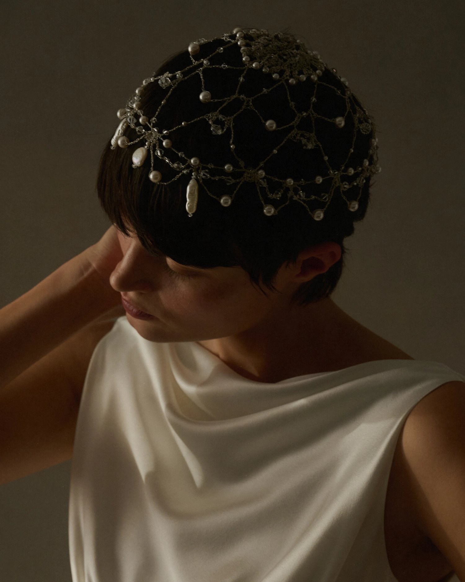 Metallic Crochet Cloche